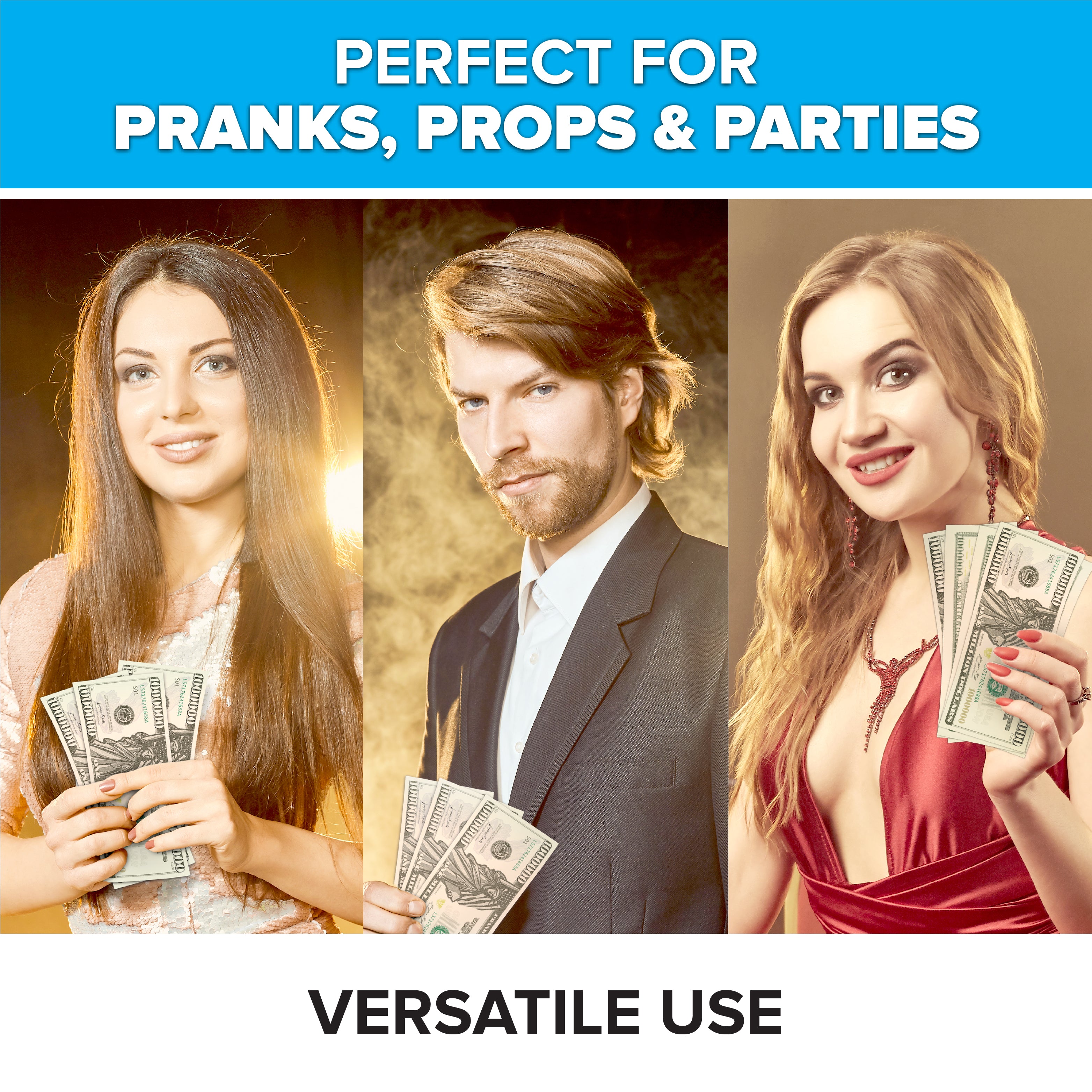 Prank Million Dollar Bills (50pcs) - Fake Movie Prop Play Paper Money Bills