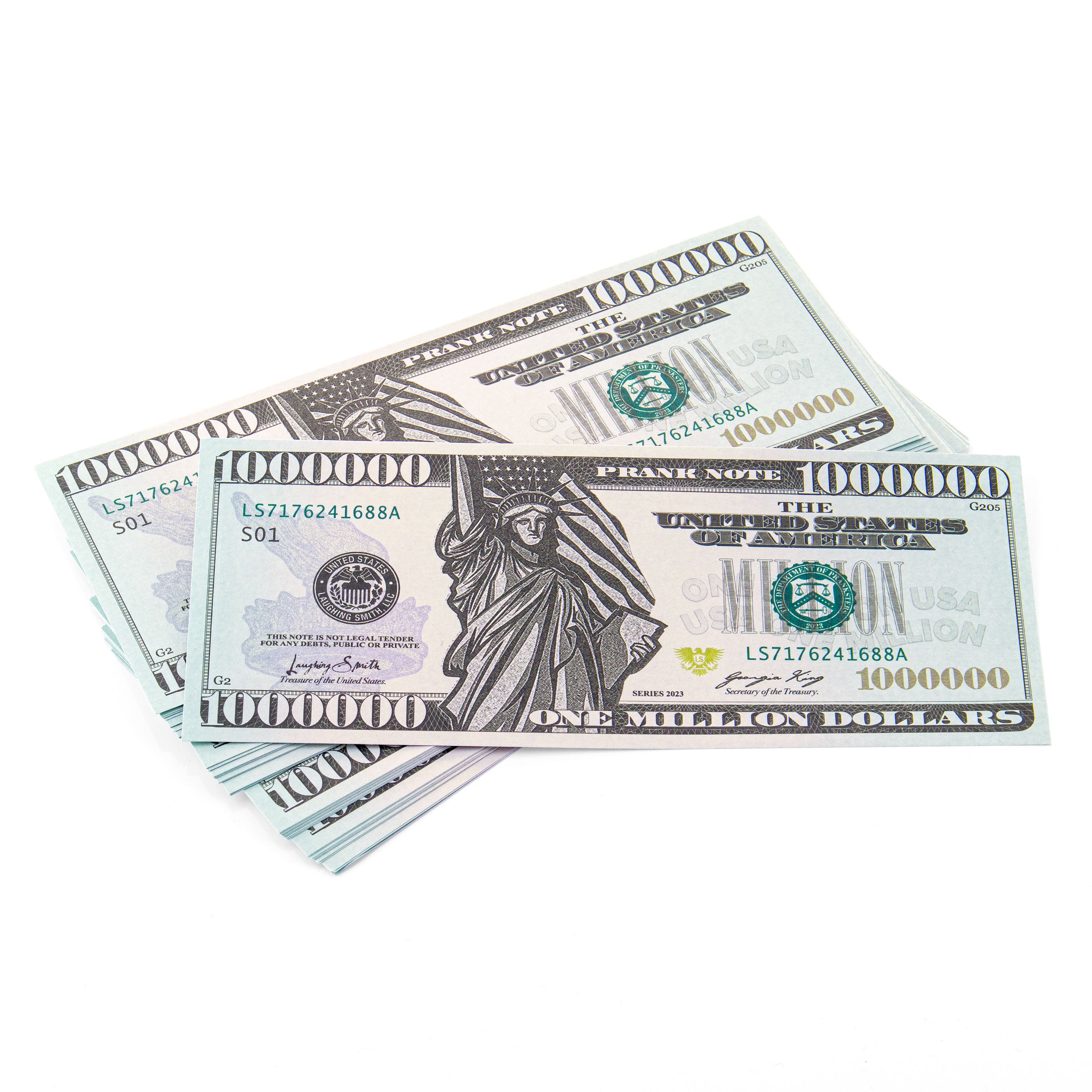 Prank Million Dollar Bills (50pcs) - Fake Movie Prop Play Paper Money Bills