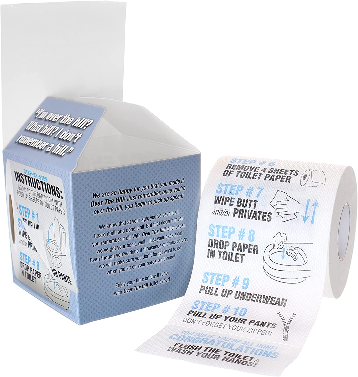 Over the Hill Toilet Paper - Funny Gag Gifts for Men & Old People