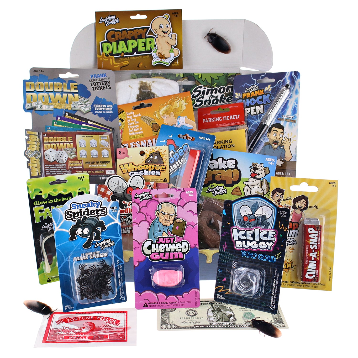 Laughing Smith Ultra Prank and Joke Box - 28 Funny Pranks with Over 80 Total Pieces