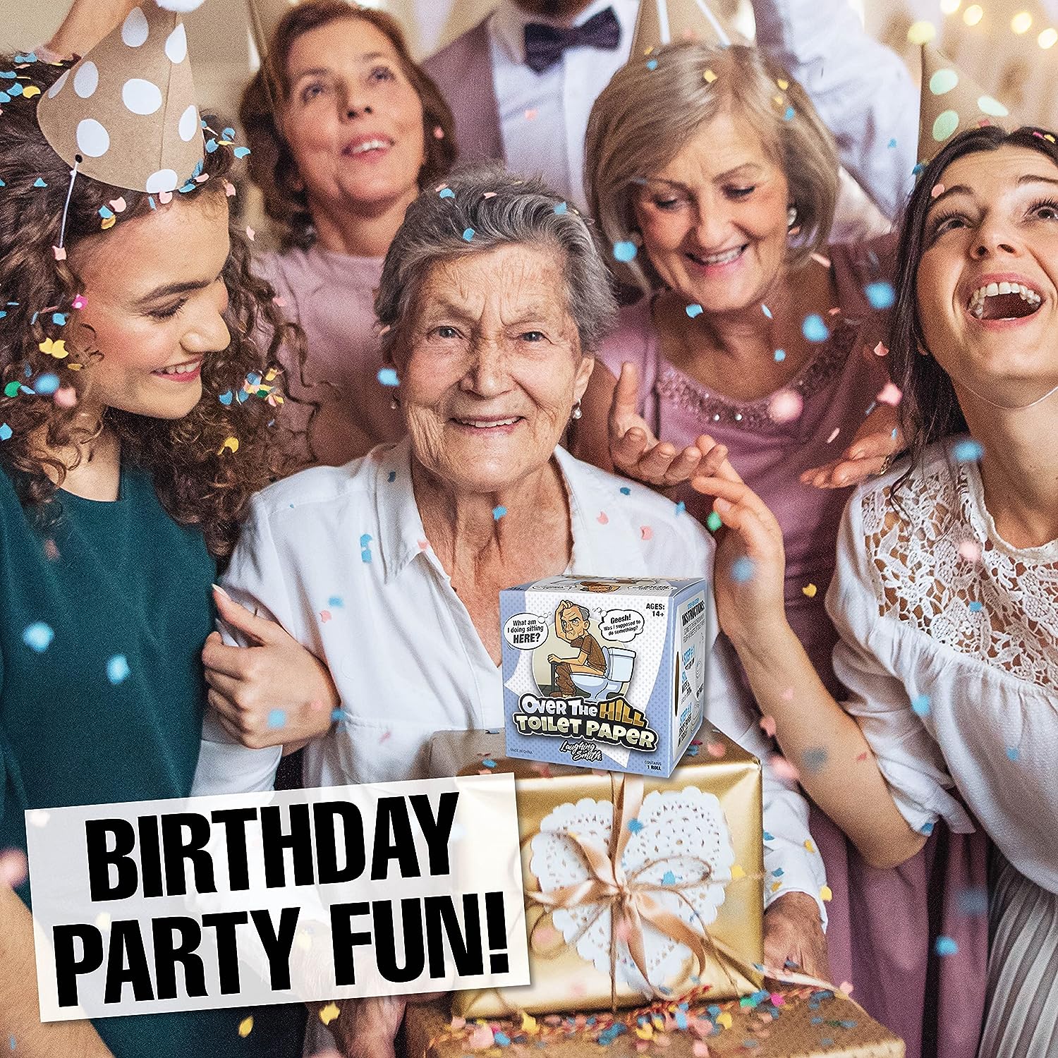 Over the Hill Toilet Paper - Funny Gag Gifts for Men & Old People