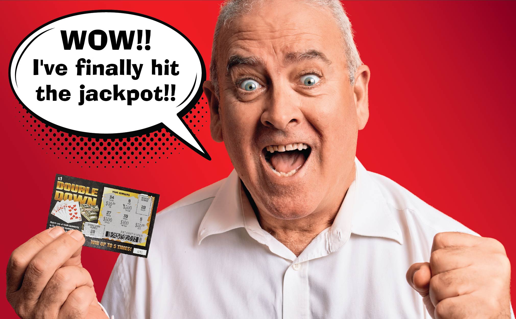 DOUBLE DOWN - Casino Night Fake Scratch Off Cards (5 tickets) - Win $1000 or $5000