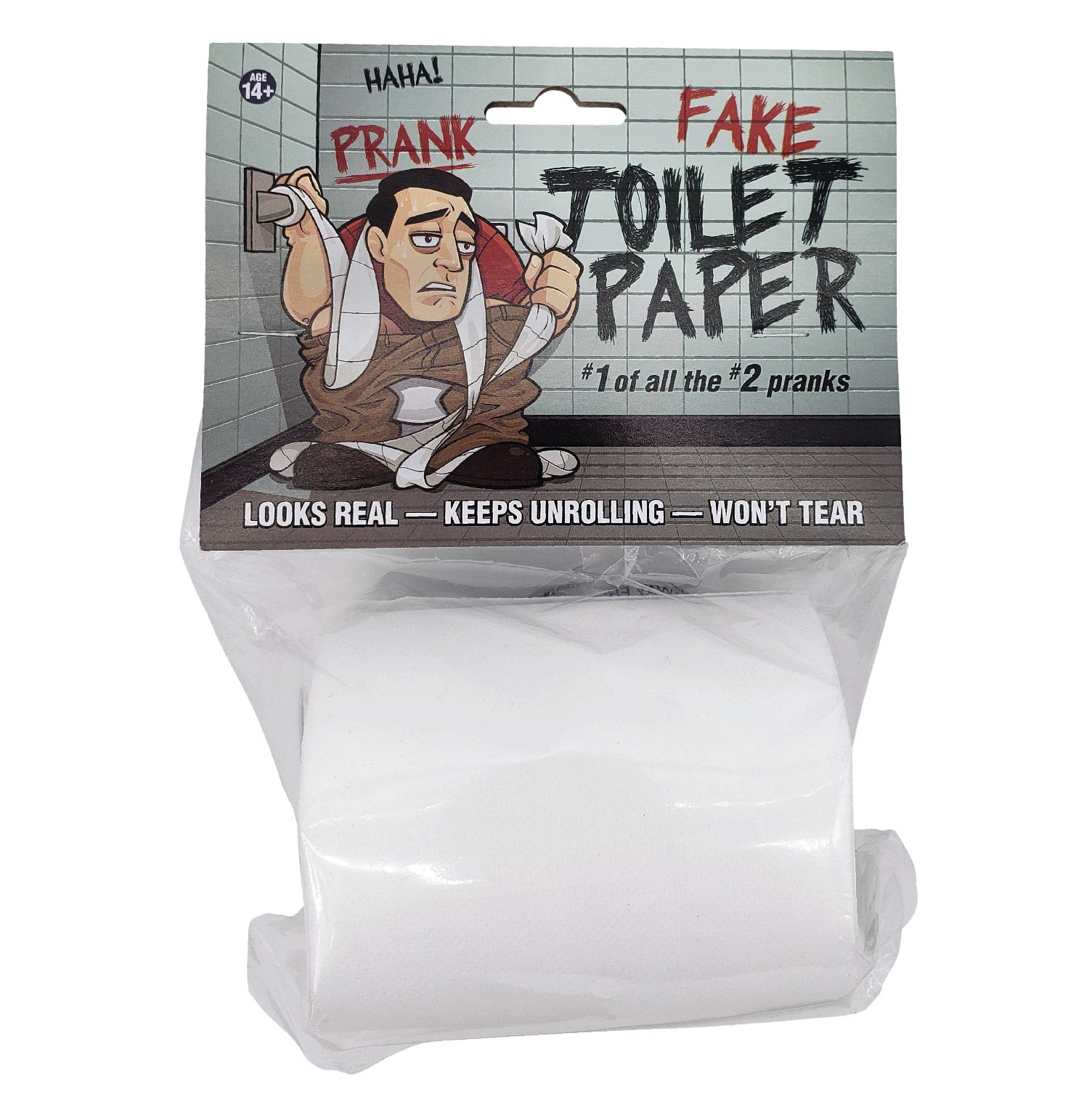 'No Tear' Funny Prank Toilet Paper - Impossible to Rip -Fake Novelty Stuff for Adults and Kids