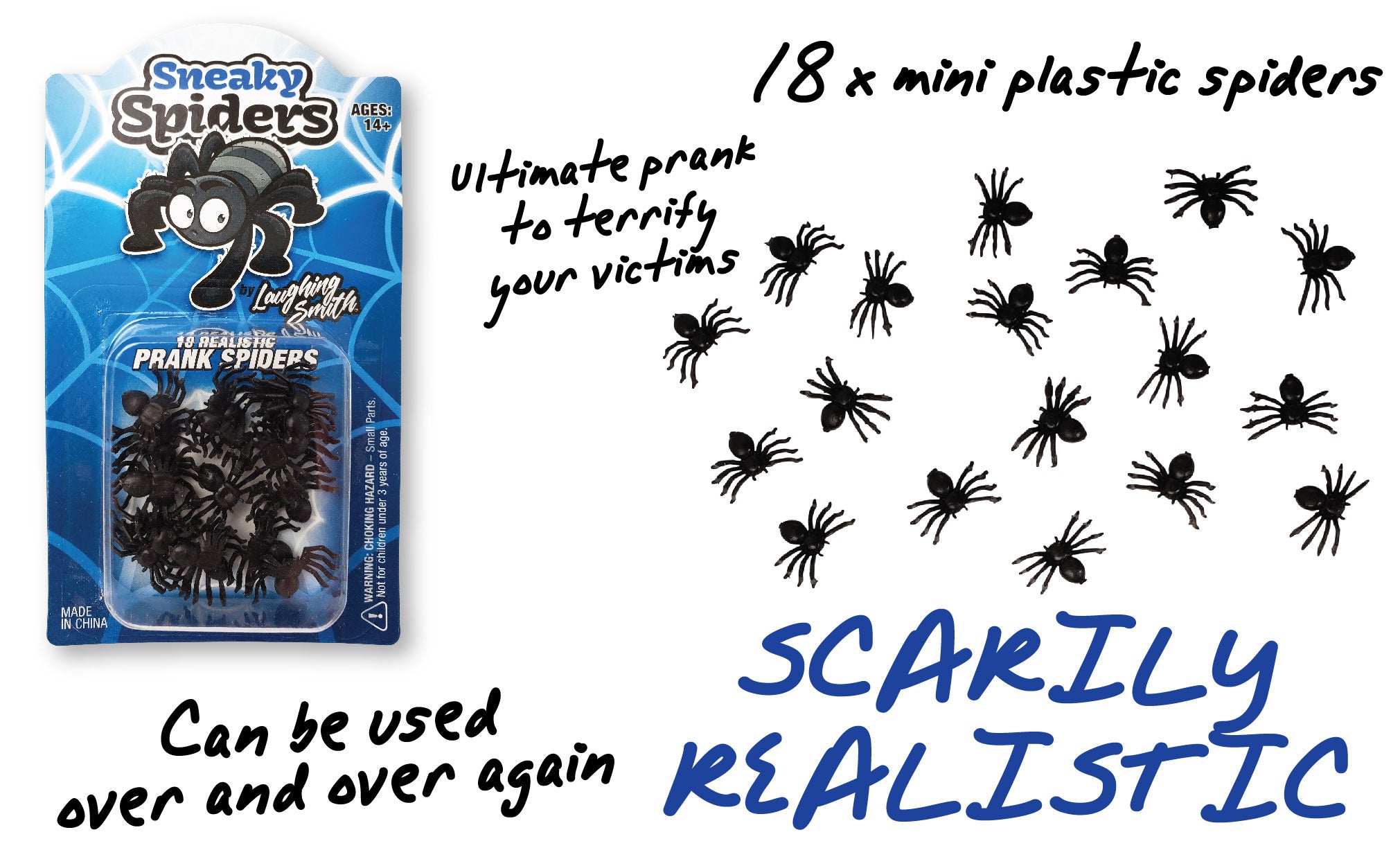 18 x Fake Plastic Spiders