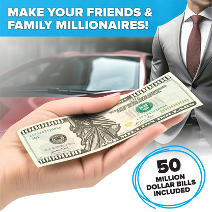 Prank Million Dollar Bills (50pcs) - Fake Movie Prop Play Paper Money Bills