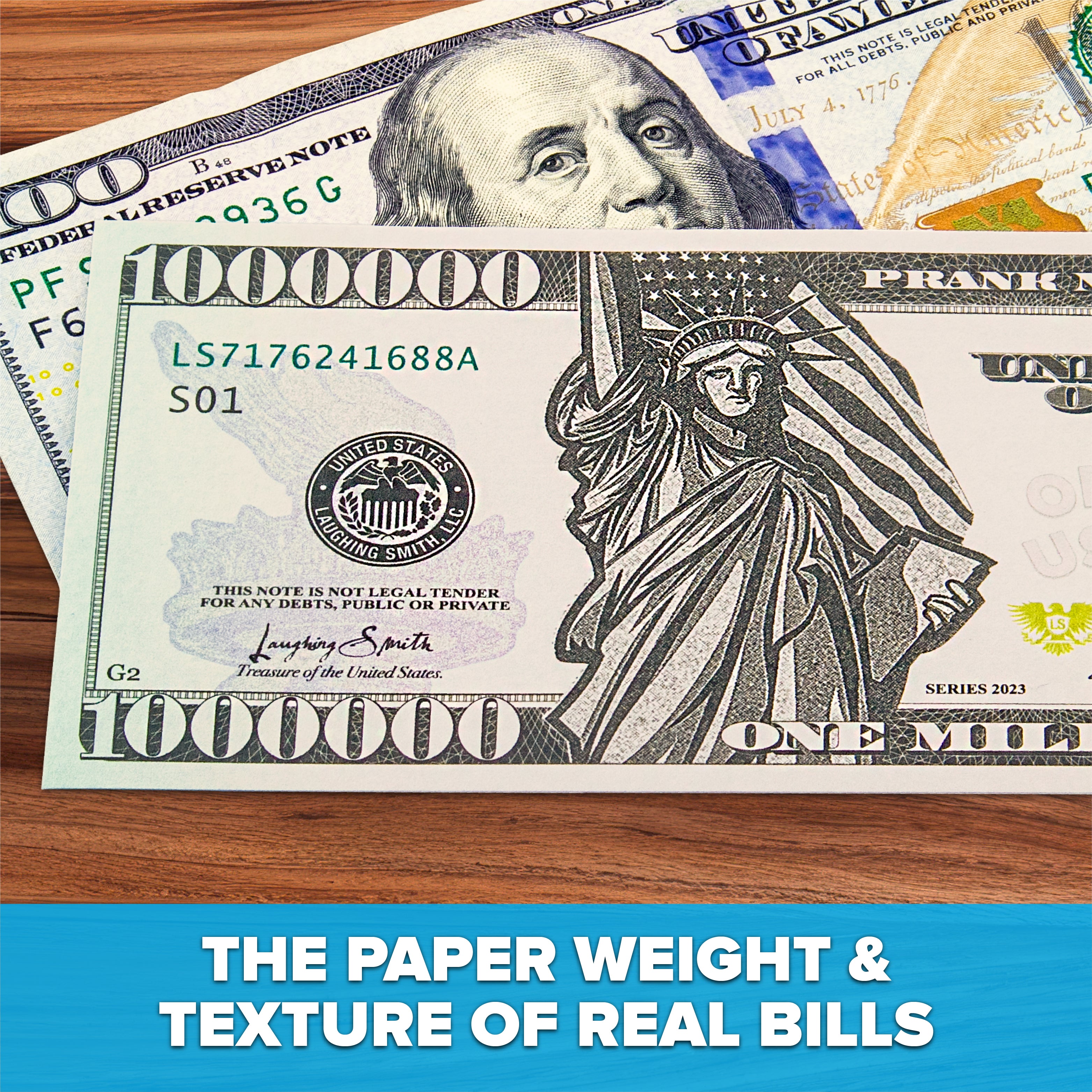 Prank Million Dollar Bills (50pcs) - Fake Movie Prop Play Paper Money Bills