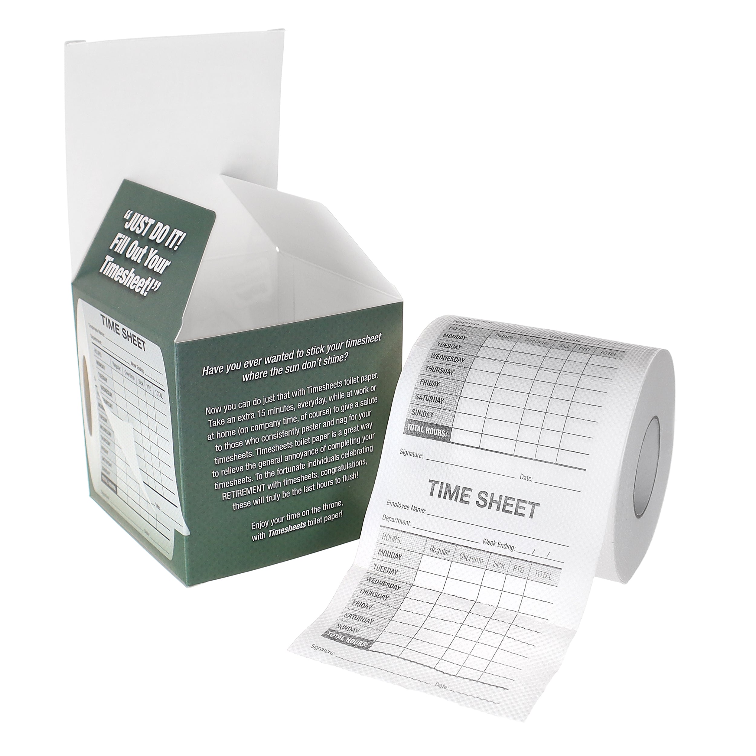Time Sheet Funny Toilet Paper - Humorous Retirement Gift for Men & Women