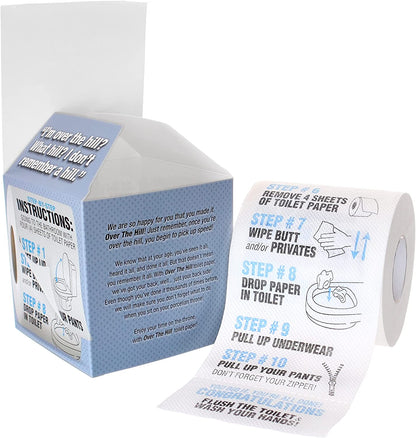 Over the Hill Toilet Paper - Funny Gag Gifts for Men & Old People