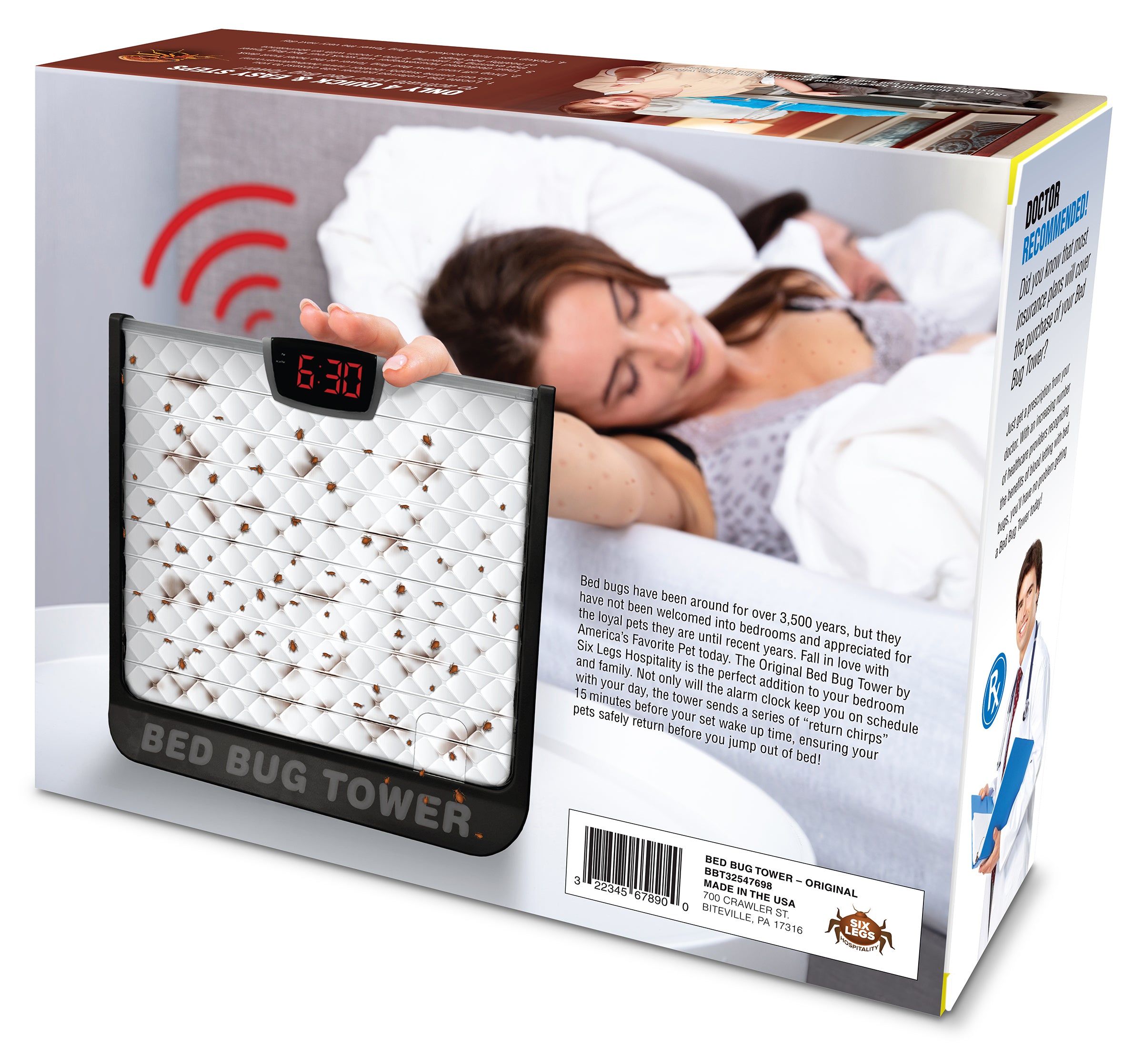 Laughing Smith Bed Bug Tower - Prank Gag Gift Box